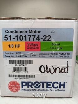 Moteur de ventilateur de condenseur Rheem 51-101774-22 1/8 HP 5KCP39BGAG14AS RPM 1075