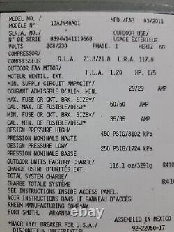 Moteur de ventilateur de condenseur Rheem 51-102008-07 Protech K55HXLRH-0824 1/5HP utilisé