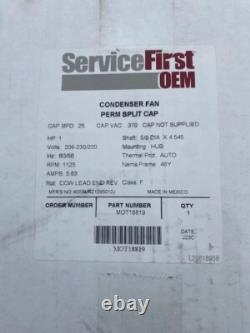 Moteur de ventilateur de condenseur Trane MOT18819 1HP 208-230/200V 1125RPM 48 cadre (NEUF)