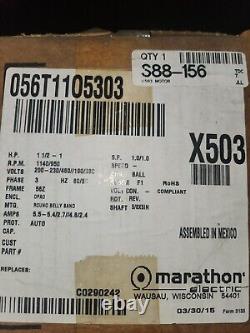 Moteur de ventilateur de condenseur X503 MARATHON 1-1/2 HP 56Y 200-230/460v Neuf