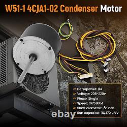 Moteur de ventilateur de condenseur de 1/4 HP W51-14CJA1-02 à rotation réversible 208/230V 1075RPM