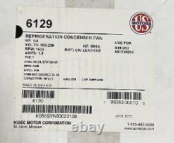 Moteur de ventilateur de condenseur de réfrigération US MOTORS NIDEC 6129 1/4HP 1625 tr/min 208-230V