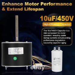 Moteur de ventilateur de condenseur durable de 1/4 HP avec rotation réversible et fonctionnement silencieux