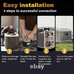 Moteur de ventilateur de condenseur durable de 1/4 HP avec rotation réversible et fonctionnement silencieux