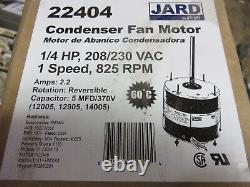 Moteur de ventilateur de condenseur pour climatiseur central 1/4 HP 825 tr/min Rotation universelle réversible