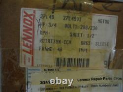 Nouveau moteur de ventilateur de condenseur Lennox 27L49 230V 3/4 HP 1100 RPM arbre de 48 1/2