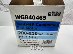 Ventilateur de Condenseur Wagner Motor WG840465 Multi-Horsepower 208-230V, 1075/2 Vitesses